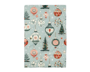 Christmas Ornament Floral Kitchen Tea Towel Waffle Holiday