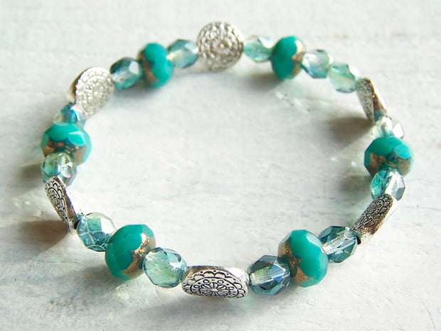 Elastic Czech Bracelet - Spring Colors