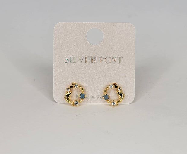 Tiny Dolphin Post Earring