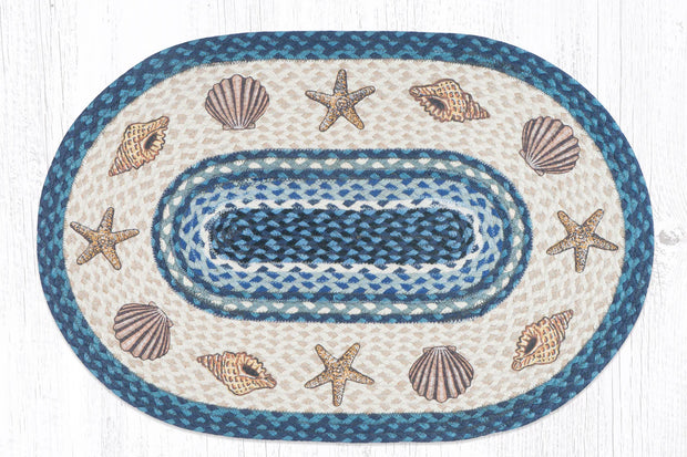 Jute Shells Oval Rug