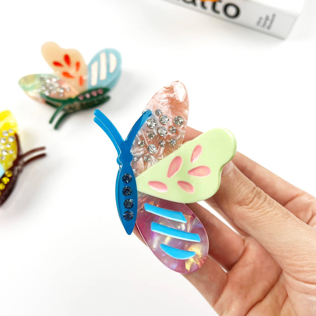 Colorful Cartoon Butterfly Claw Clip Diamond Hair Clips