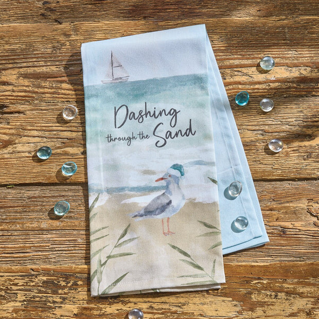 Dashing Through the Sand Dishtowel