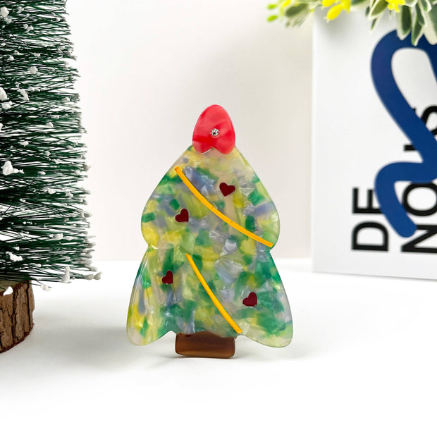 Green Christmas Tree Claw Clip, Acetate Hair Clip
