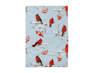 Cardinal Christmas Bird Floral Kitchen Towel Waffle Holiday