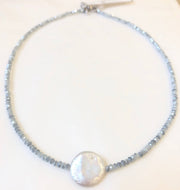 Crystal and Coin Pearl Necklace, assorted colors