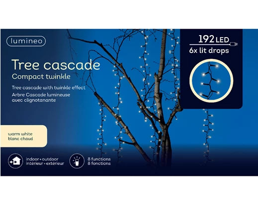 Warm White Tree Cascade Twinkle LED Lights