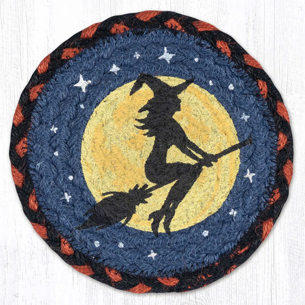 7" Jute Coaster Flying Witch