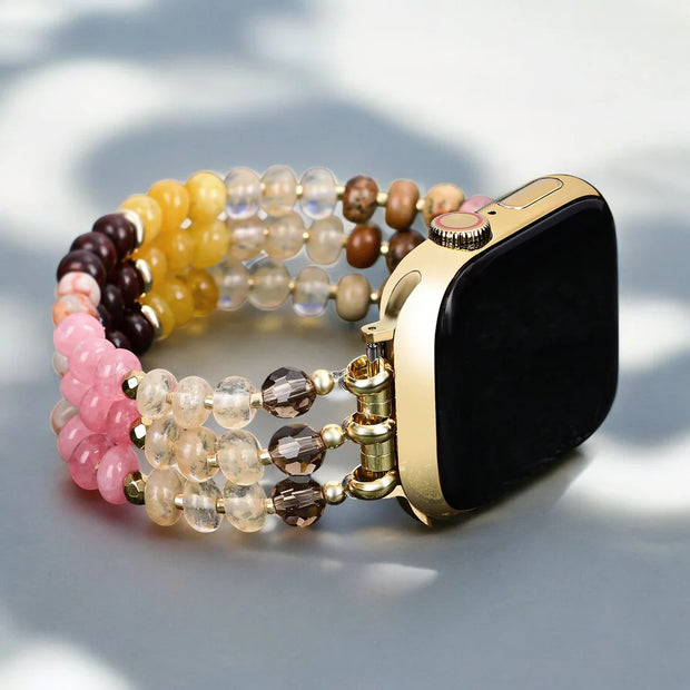 Amber Bloom Stone Stretch Apple Watch Band
