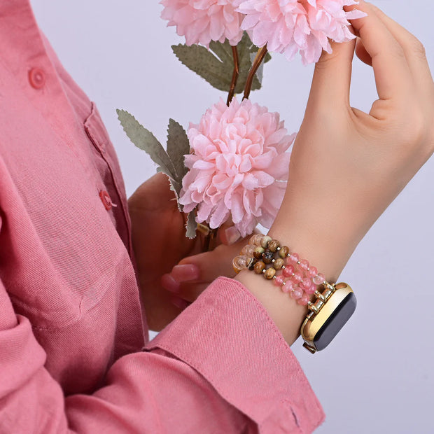 Amber Bloom Stone Stretch Apple Watch Band