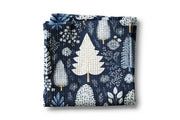 Winter Trees Snow Blues Floral Holiday Baking Kitchen Towel
