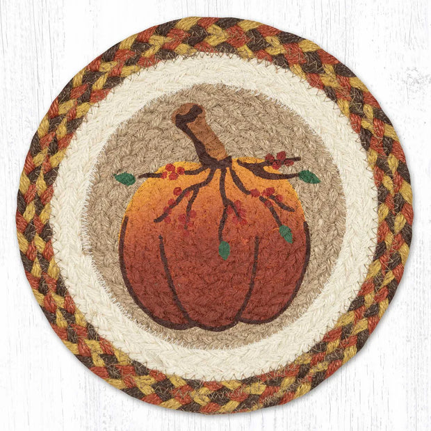 10" Harvest Pumpkin Jute Trivet