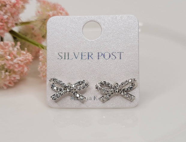 Sparkly Bow Post Earrings