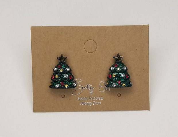 Christmas Tree Post Earring