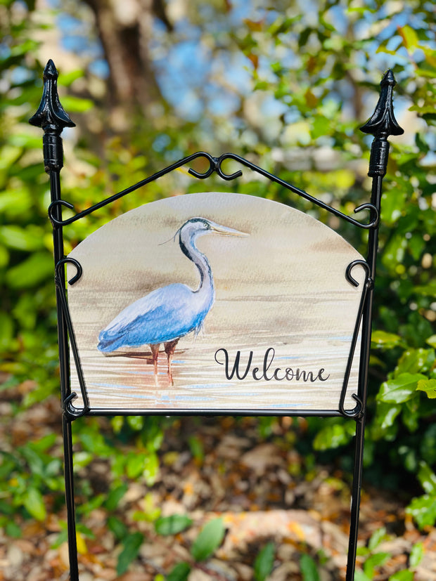 Heron Welcome Garden Sign