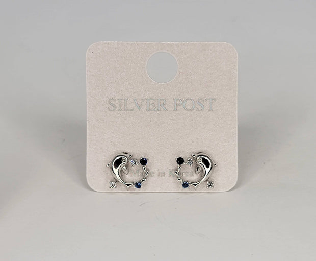 Tiny Dolphin Post Earring