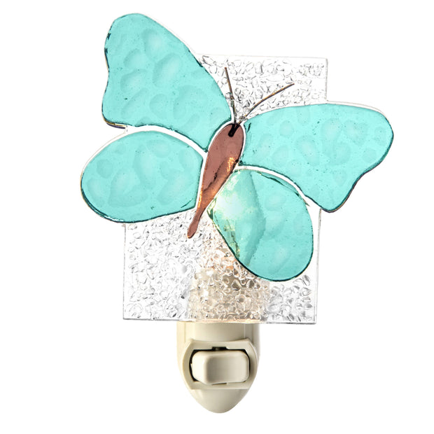 Butterfly Night Light Aqua Blue