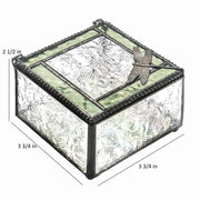 Green & Clear Stained Glass Dragonfly Keepsake Box