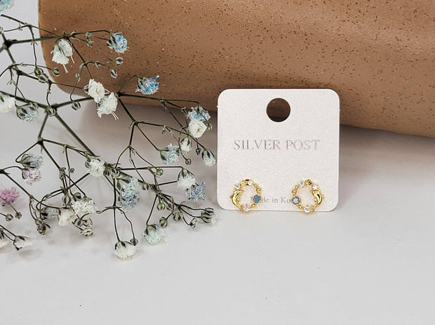 Tiny Dolphin Post Earring