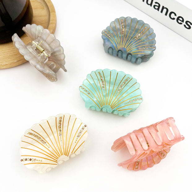 Crystal Shell Claw Clip, Ocean Creatures Hair Clip