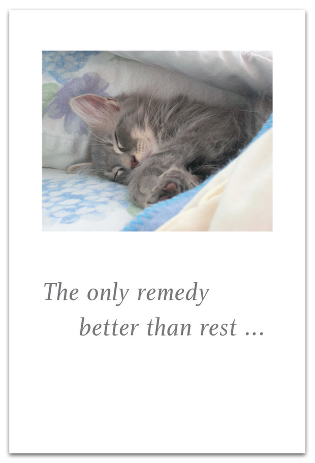 Cat Sleeping Under Covers Feel Better Card