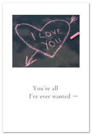 Chalk Heart Love/Anniversary to Spouse Card