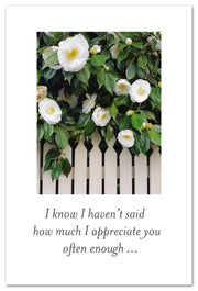 Flowers Over Fence Appreciation Card