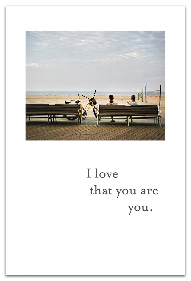 Women on Bench Thinking of You Card