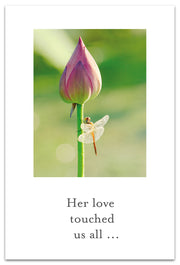 Dragonfly on Lotus Condolence Card