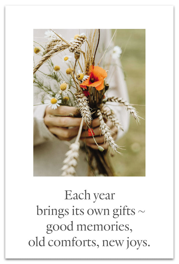 Hands Holding Flowers Birthday Card