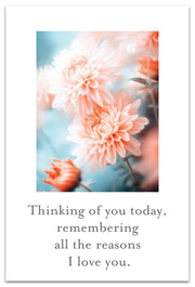 Peach Chrysanthemums Birthday Card