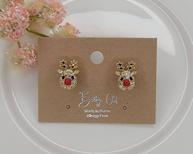 Sparkly Reindeer Post Earrings
