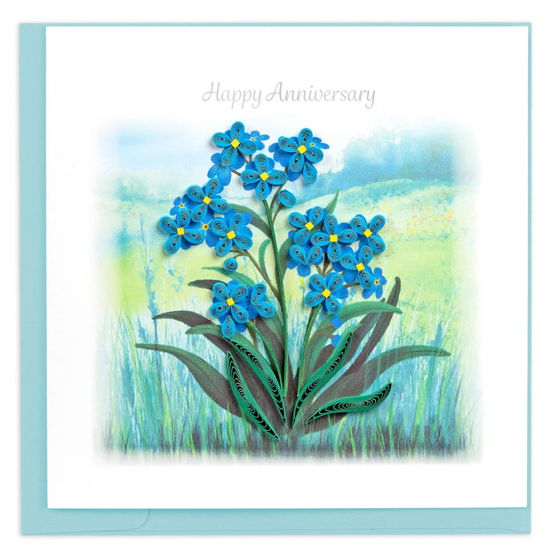 Happy Anniversary Forget-me-not Quilling Card