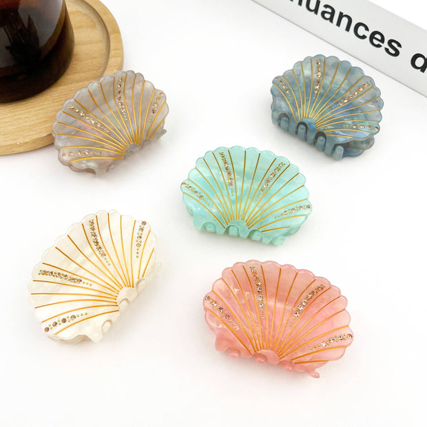 Crystal Shell Claw Clip, Ocean Creatures Hair Clip