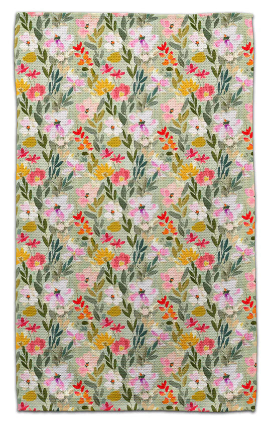 Flowers with Sage Eco-Dishtowel