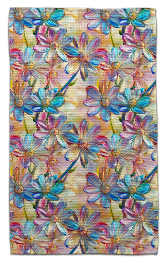 Acrylic Flowers Eco-Dishtowel