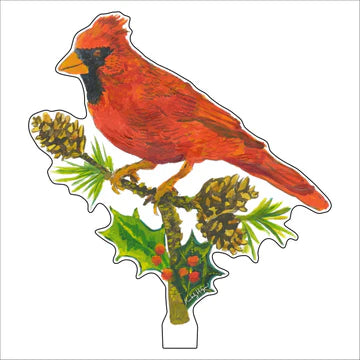 Cardinal with Pine Cones - Large Acrylic Single Flower