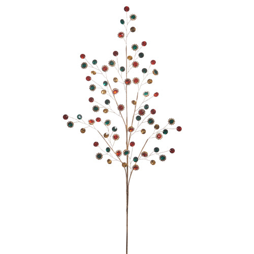 26" Red/Green/Gold Jeweled Spray
