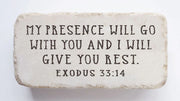 Exodus 33:14 Scripture Stone