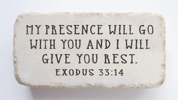 Exodus 33:14 Scripture Stone