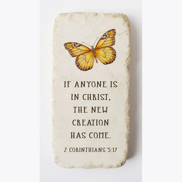 2 Corinthians 5:17 Butterfly Scripture Stone