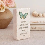 Revelation 21:5 Butterfly Scripture Stone