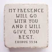 Exodus 33:14 Scripture Stone