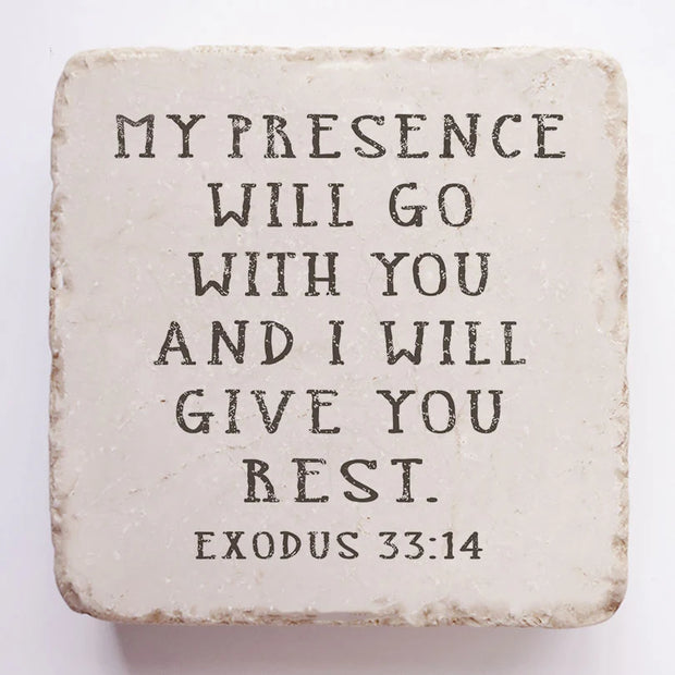 Exodus 33:14 Scripture Stone