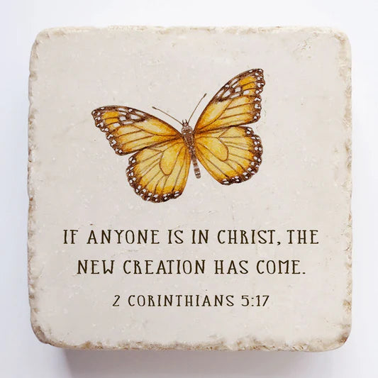 2 Corinthians 5:17 Butterfly Scripture Stone