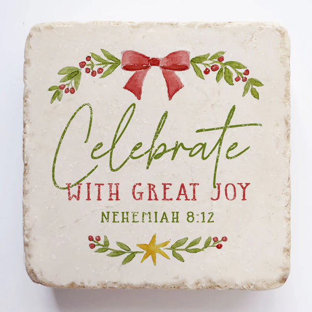 Nehemiah 8:12 Christmas Scripture Stone