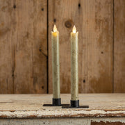 Set/2 9.5" Moving Flame Green Taper Candle