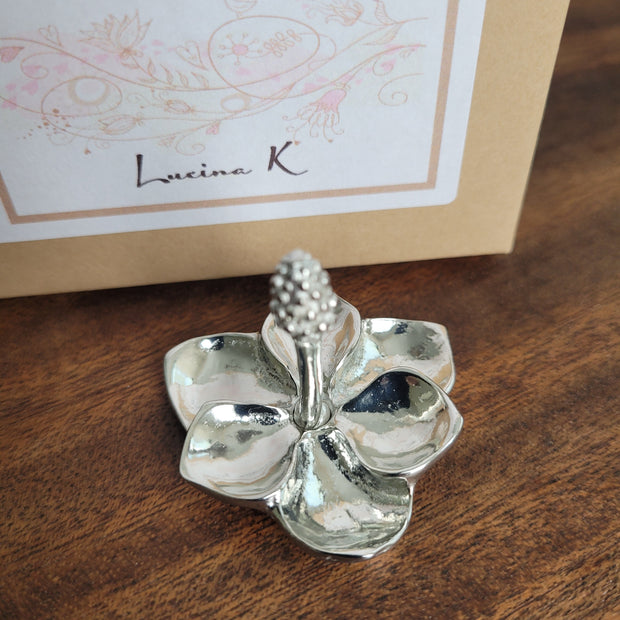 Magnolia Pewter Ring Holder