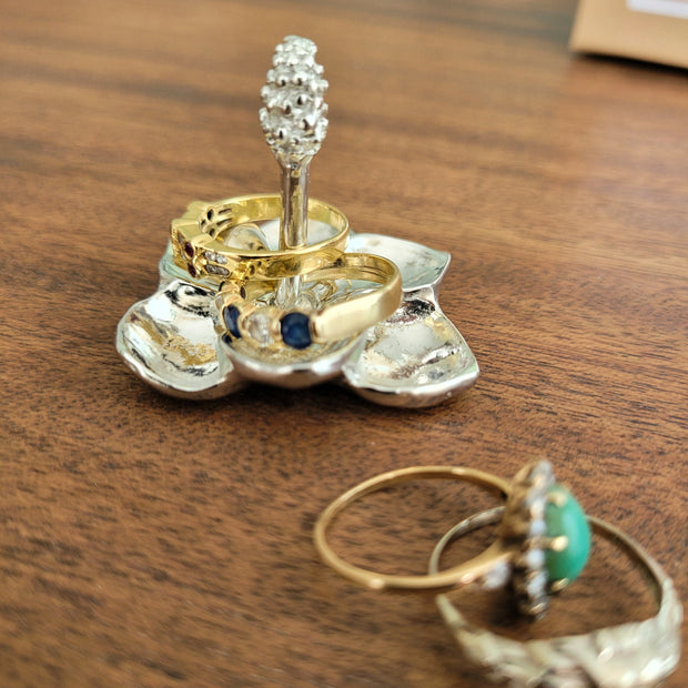Magnolia Pewter Ring Holder