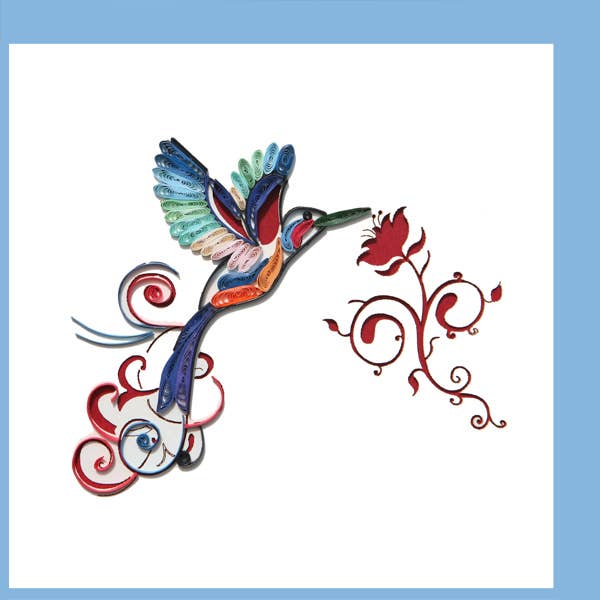 Hummingbird in Flight Quilling Card