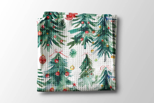 Christmas Tree Kitchen Tea Towel Waffle Holiday Decor Gift